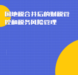 《国地税合并后的财税管控和税务风险管理》