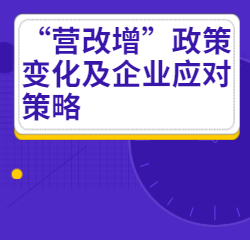 《“营改增”政策变化及企业应对策略》