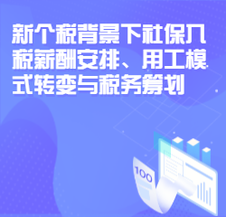 《新个税背景下社保入税薪酬安排、用工模式转变与税务筹划》