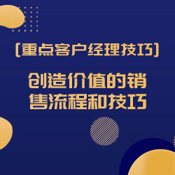 《重点客户经理之创造价值的销售流程和技巧》